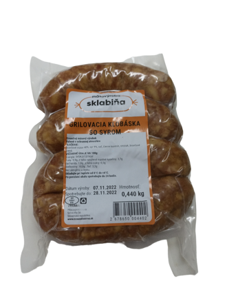 Grilovacia klobáska so syrom cca 300g